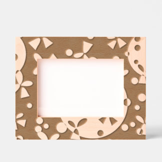Retro Bells and Bows Neutral Geometric Pattern Etched Frames