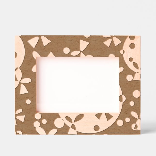 Retro Bells and Bows Neutral Geometric Pattern Etched Frames (Front)
