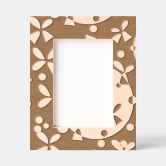 Retro Bells and Bows Neutral Geometric Pattern Etched Frames