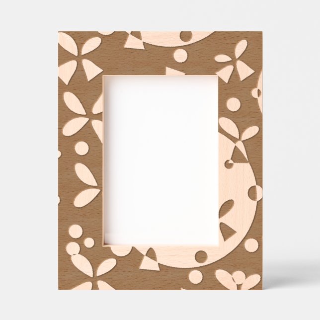 Retro Bells and Bows Neutral Geometric Pattern Etched Frames (Front)