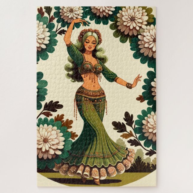 Retro Belly Dancer                                 Jigsaw Puzzle (Vertical)