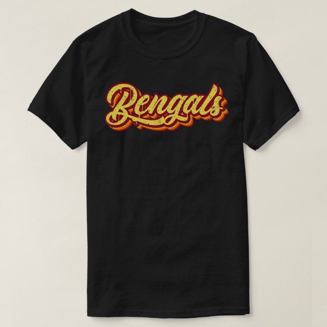 Retro Bengals Typography T-Shirt (Design Front)