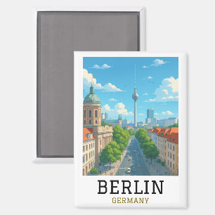 Retro Berlin Skyline TV Tower Skyline View Magnet