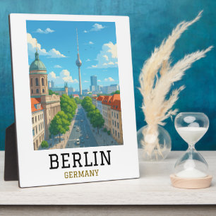Retro Berlin Skyline TV Tower Skyline View Plaque