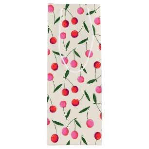 Retro Berry Cherry Pink and Red Birthday Gift Bag
