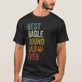 Retro Best Bagle Hound Dad Ever Dog Papa Father's  T-Shirt