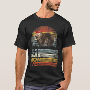 Retro Best Bear Mum Ever Animals T-Shirt