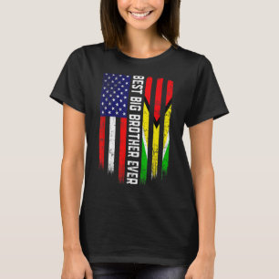 Retro Best Big Brother Ever American Guyana Flag F T-Shirt