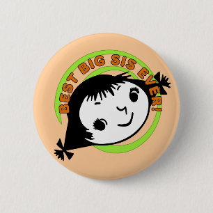 Retro Best Big Sis Ever 6 Cm Round Badge