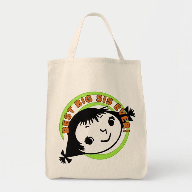 Retro Best Big Sis Ever Tote Bag (Front)