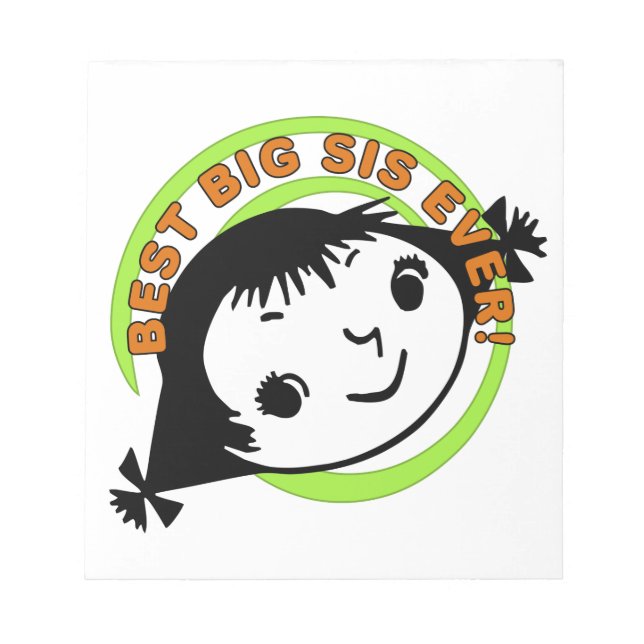 Retro Best Big Sister Ever Notepad (Front)
