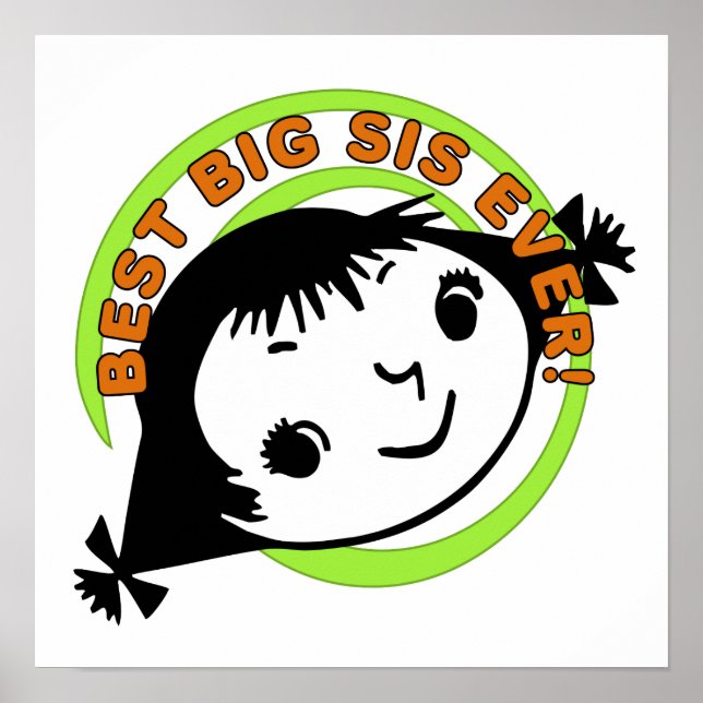 Retro Best Big Sister Ever Poster (Front)