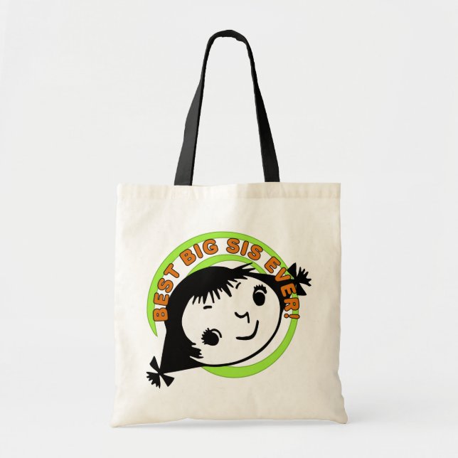 Retro Best Big Sister Ever Tote Bag (Front)