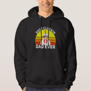 Retro Best Cluckin Dad Ever American Chicken Farm Hoodie