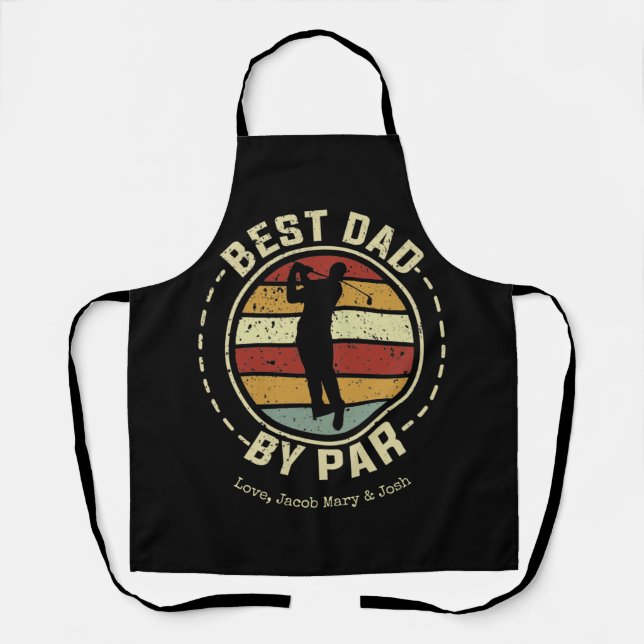 Retro Best Dad by Par Names Men's Apron (Front)