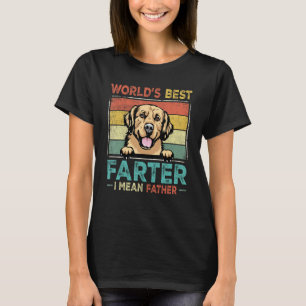 Retro Best Dad Ever Cool Golden Retriever Dog Pet  T-Shirt
