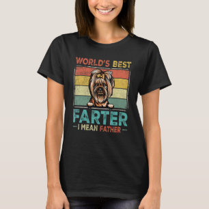 Retro Best Dad Ever Cool Yorkie Dog Pet T-Shirt