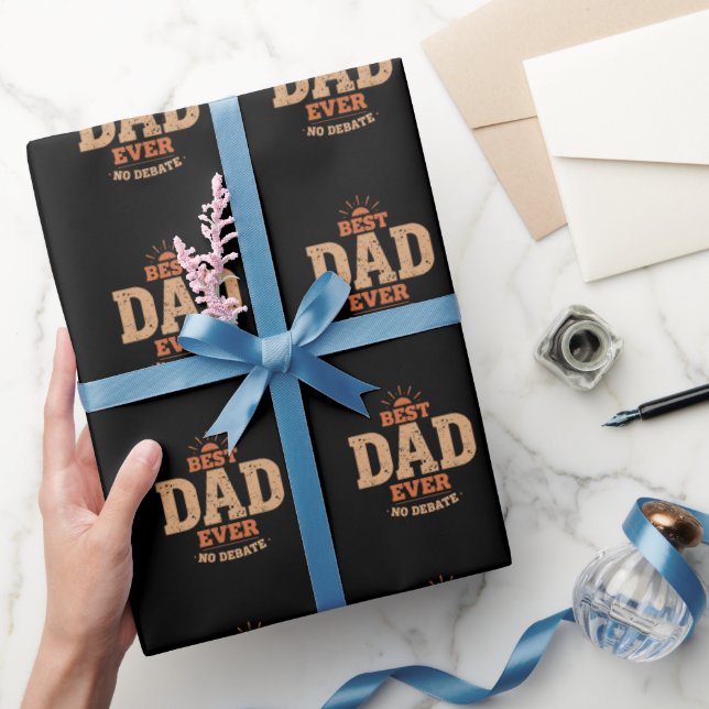 Retro Best Dad Ever Wrapping Paper (Gifting)