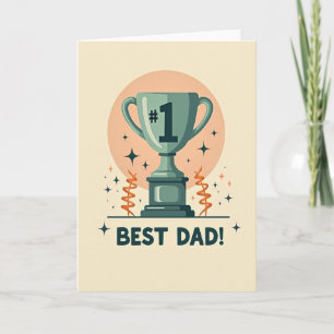 Retro Best Dad Trophy Card