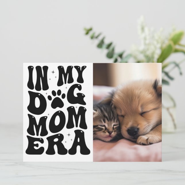 Retro Best Dog Mum Card – Birthday or Mother’s Day (Standing Front)