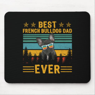 Retro Best French Bulldog Dad Ever Dog Father's Da Mouse Pad