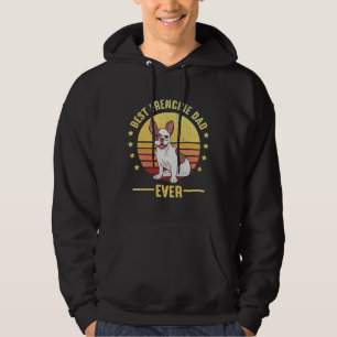 Retro Best Frenchie Dad Ever Daddy French Bulldog Hoodie