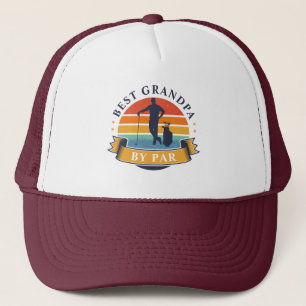 Retro Best Grandpa By Par Custom Golfer Trucker Hat