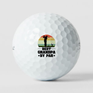 Retro Best Grandpa By Par Golf Grandparents day Golf Balls