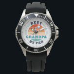 Retro Best Grandpa By Par Grandfather Birthday Watch<br><div class="desc">Retro Best Grandpa By Par design you can customise for the recipient of this cute golf theme design. Perfect gift for Father's Day or grandfather's birthday. The text "GRANDPA" can be customised with any dad moniker by clicking the "Personalise" button above. Can also double as a company swag if you...</div>
