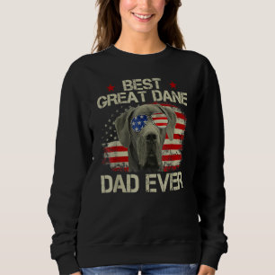 Retro Best Great Dane Dad Ever US Flag Dog Lover F Sweatshirt
