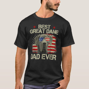 Retro Best Great Dane Dad Ever US Flag Dog Lover F T-Shirt