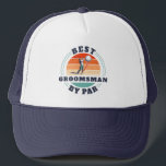 Retro Best Groomsman By Par Wedding Novelty Trucker Hat<br><div class="desc">Retro Best Groomsman By Par design you can customise for the best groomsman ever of this cute golf theme design. Perfect gift for wedding favours and groomsmen gifts. The text "GROOMSMAN" can be customised with any wedding party moniker by clicking the "Personalise" button.</div>