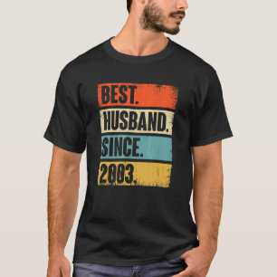 Retro Best Husband Since 2003 19th Wedding Anivers T-Shirt
