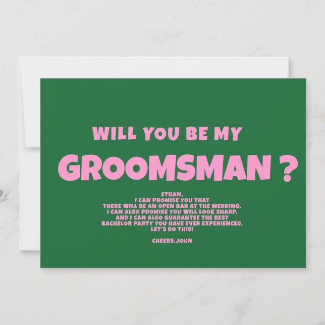 Retro Best Man Proposal  Invitation (Front)