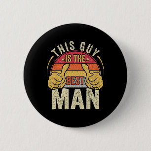 Retro Best Man Wedding Groomsmen Funny Bridal Bach 6 Cm Round Badge