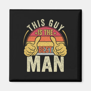 Retro Best Man Wedding Groomsmen Funny Bridal Bach Magnet