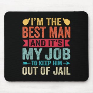 Retro Best Man Wedding Groomsmen Funny Bridal Bach Mouse Pad