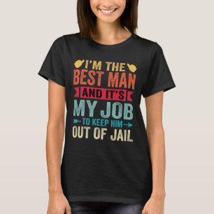 Retro Best Man Wedding Groomsmen Funny Bridal Bach T-Shirt