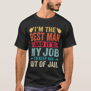 Retro Best Man Wedding Groomsmen Funny Bridal Bach T-Shirt