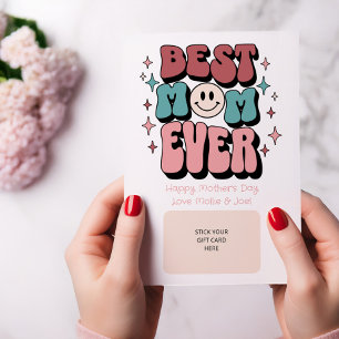 Retro Best Mum Ever Gift Card Holder