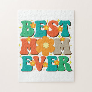 Retro Best Mum Ever Jigsaw Puzzle