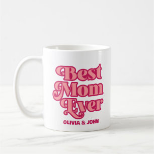 Retro Best Mum Ever Pink Groovy Mother's Day Gift Coffee Mug