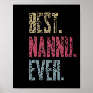 Retro Best Nannu Ever Vintage Fathers Day Poster