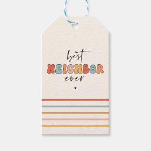 Retro Best Neighbor Ever Cute Gift Tags