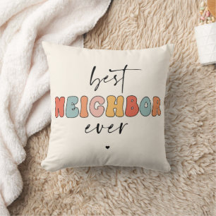 Retro Best Neighbour Ever Cute Cushion