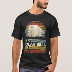 Retro Best Polar Bear Dad Ever Animals T-Shirt