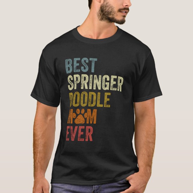 Retro Best Springerdoodle Mum Ever Doodle Mama Mot T-Shirt (Front)