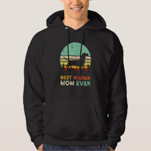 Retro Best Wiener Dog Mum Dachshund Doxie Pet Owne Hoodie