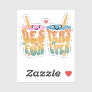Retro Besteas Forever Bestie Tea Pun Cute Friends