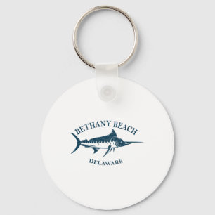 Retro Bethany Beach Delaware Vintage Fishing Boati Key Ring